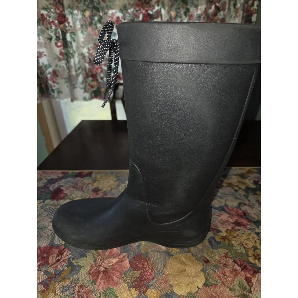 Crocs Black Freesail Tall Rain Boots Women 7 Waterproof Rubber Pull On Garden